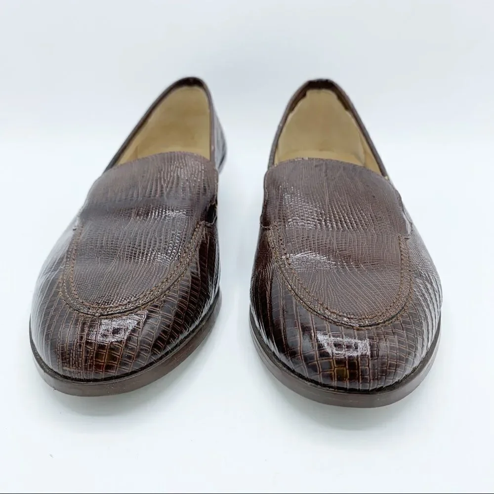 Jones New York‎ Brown Snake Embossed Leather Loafers Sz 7.5